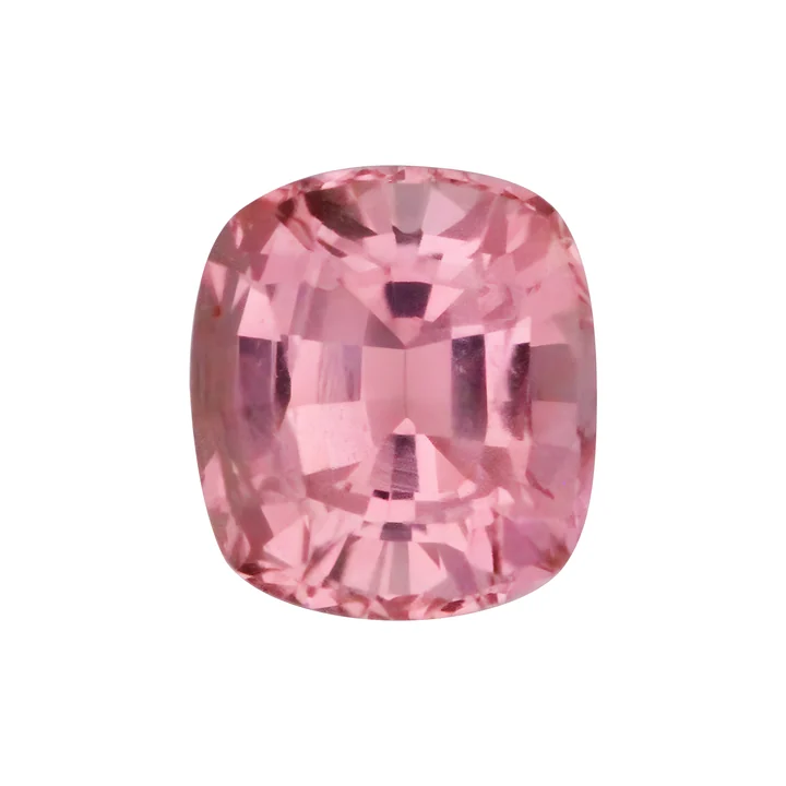 Natural sapphire, orangy pink, cushion cut