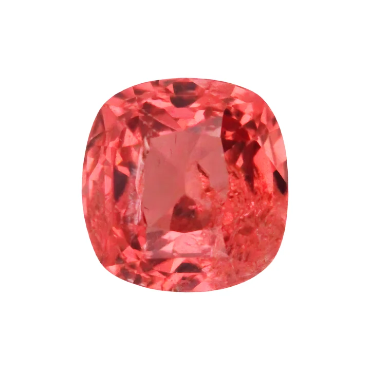 Natural spinel, pinkish orange, cushion cut
